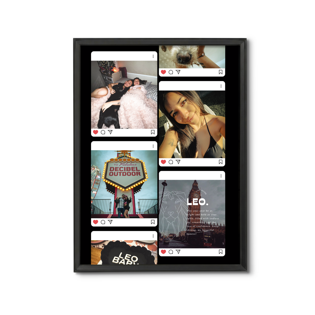 Cuadro Insta Feed - Relieve Premium / Negro / 20x30cm
