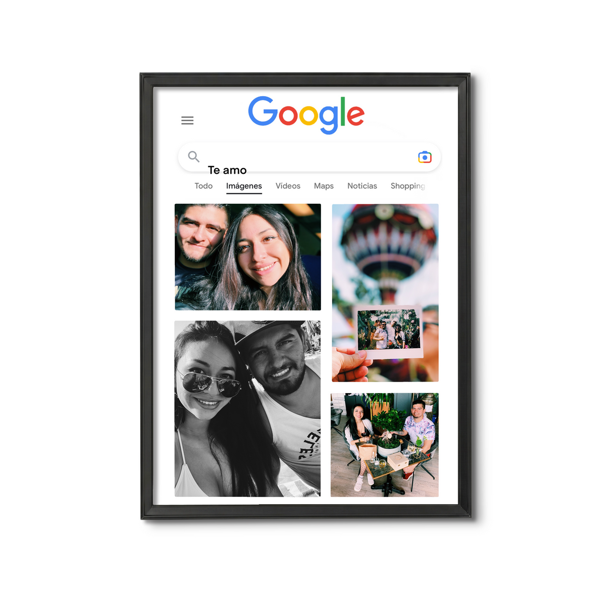 Cuadro Google - Relieve Premium / Negro / 20x30cm