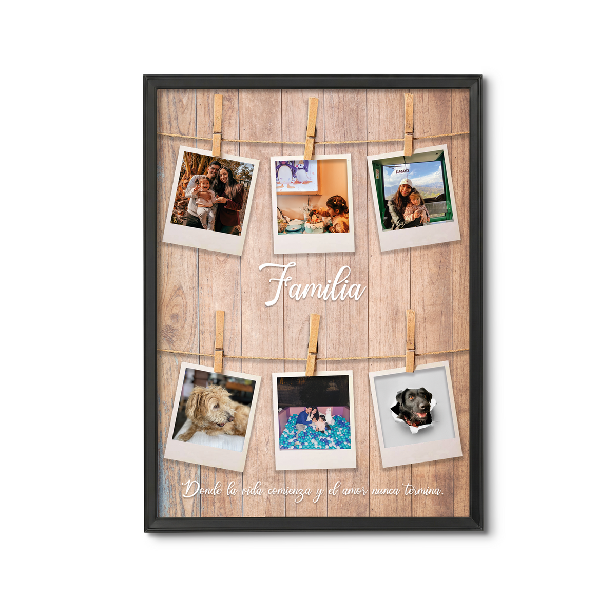 Cuadro Familia - Relieve Premium / Negro / 20x30cm