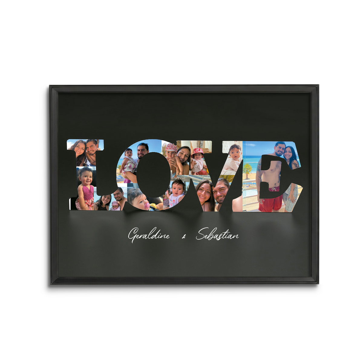 Cuadro Letras Rellenas - Relieve Premium / Negro / 20x30cm