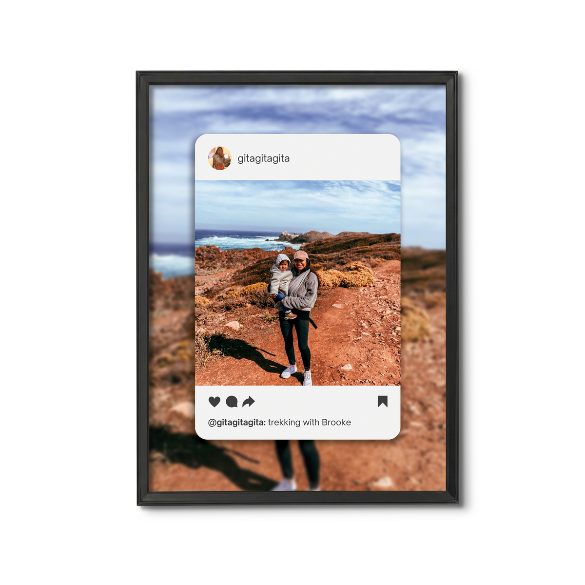 Cuadro Insta Post - Relieve Premium / Negro / 20x30cm