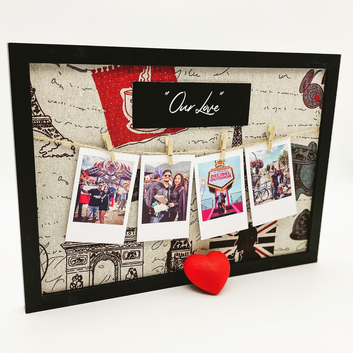 Cuadro Collage Polaroid - Relieve Premium / Negro / 20x30cm