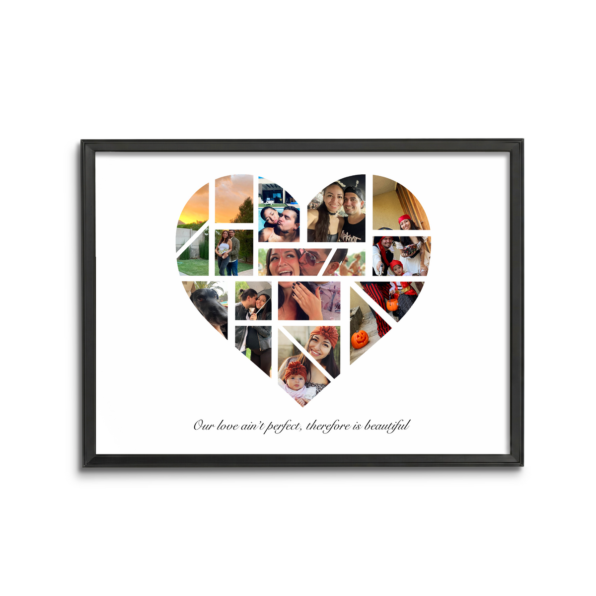 Cuadro Corazón Relleno - Relieve Premium / Negro / 20x30cm