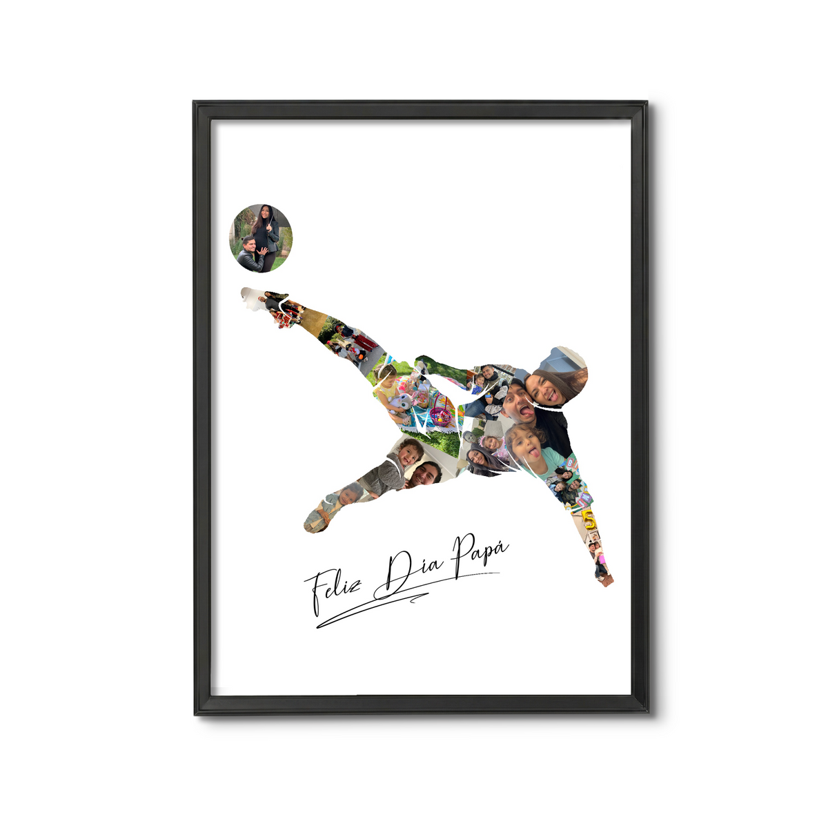 Cuadro Futbolista - Relieve Premium / Negro / 20x30cm