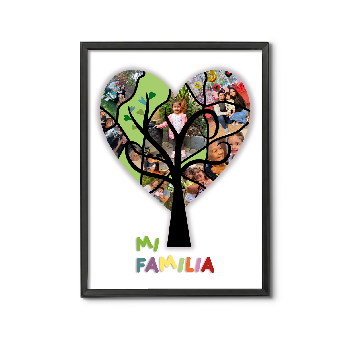 Cuadro Árbol Familia - Relieve Premium / Negro / 20x30cm